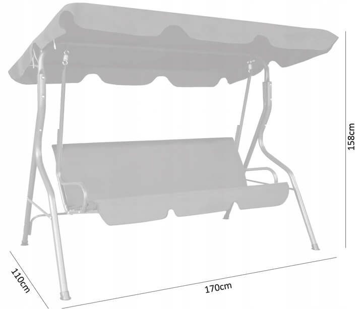 GardenLine Zahradní houpačka s držáky na nápoje KRES 5422 šedá 1